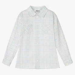 Sarah Louise White & Blue Checked Shirt