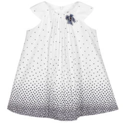 Sarah Louise White & Blue Cotton Dress