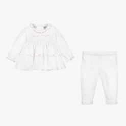 Sarah Louise White Cotton Trouser Set -Sarah Louise Kids Boutique sarah louise white cotton trouser set 401588 1376e97dddc0a85ad41372f4e89b7b79f759874e