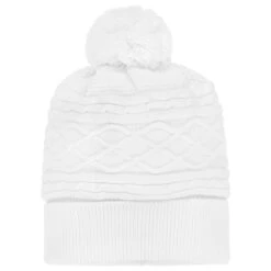 Sarah Louise White Knitted Cotton Baby Hat