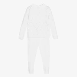 Sarah Louise White Knitted Trouser Set